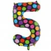 Folie Ballon Cijfer 5 Stippen XL 86cm Leeg