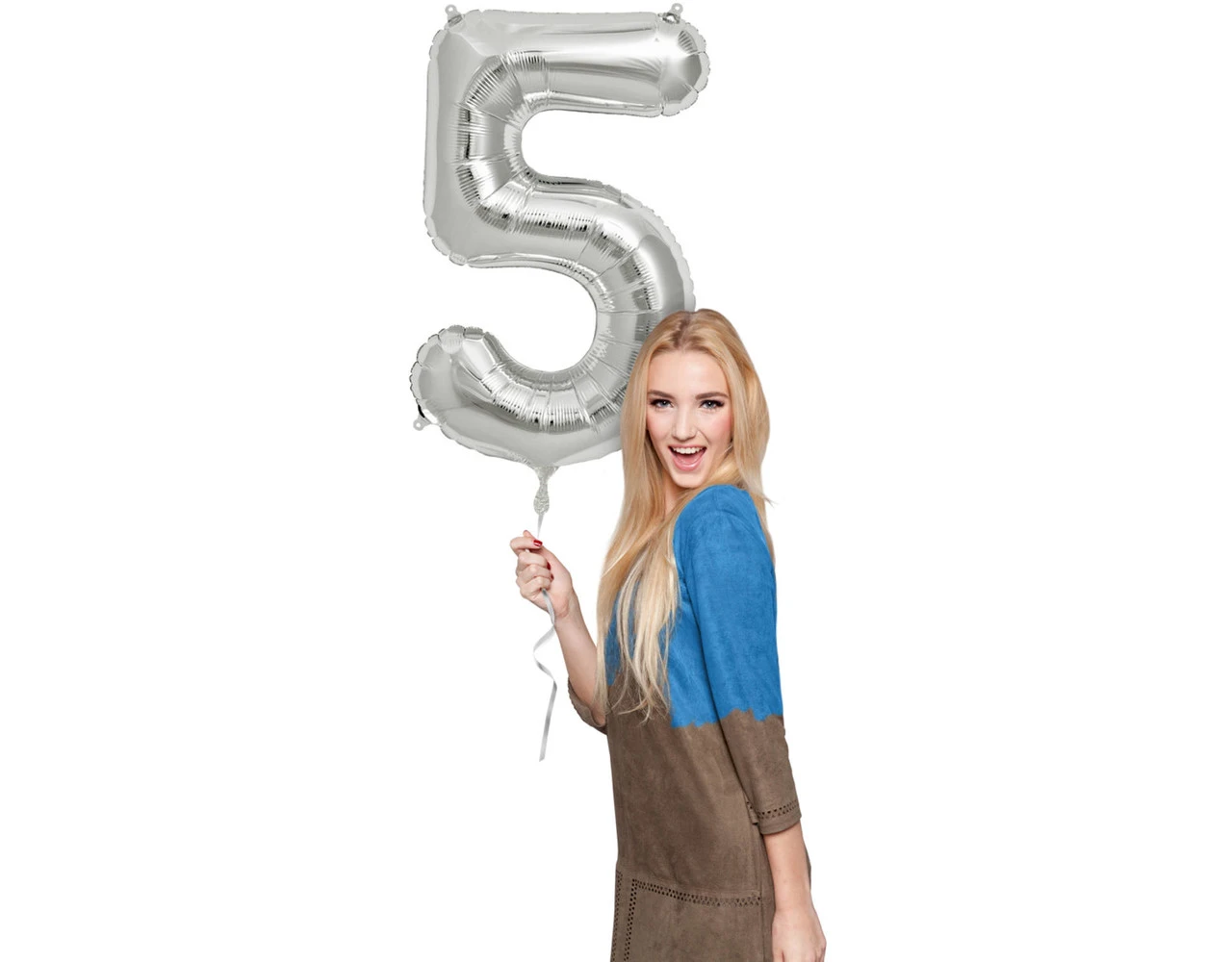 Folie Ballon Cijfer 5 Zilver Metallic XL 86cm Leeg 2 Folie Ballon Cijfer 5 Zilver Metallic XL 86cm Leeg - Afbeelding 2