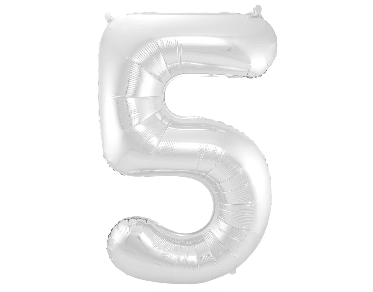 Folie Ballon Cijfer 5 Zilver Metallic XL 86cm Leeg 1 Folie Ballon Cijfer 5 Zilver Metallic XL 86cm Leeg