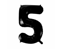 Folie Ballon Cijfer 5 Zwart XL 86cm Leeg