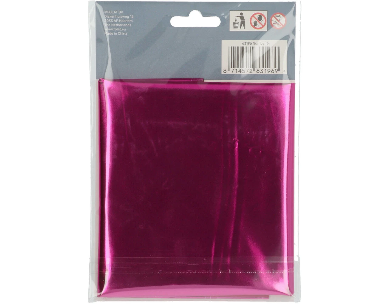 Folie Ballon Cijfer 6 Fuchsia Metallic XL 86cm Leeg 5 Folie Ballon Cijfer 6 Fuchsia Metallic XL 86cm Leeg - Afbeelding 5