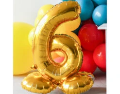 Folie Ballon Cijfer 6 Goud Met Standaard 72cm 7 Folie Ballon Cijfer 6 Goud Met Standaard 72cm -Feestspullen Winkel folie ballon cijfer 6 goud met standaard 72cm 3