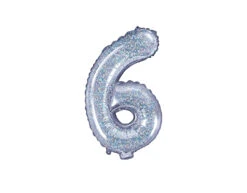 Folie Ballon Cijfer 6 Holografisch 35cm