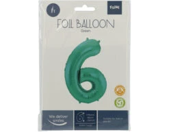 Folie Ballon Cijfer 6 Mat Groen XL 86cm Leeg -Feestspullen Winkel folie ballon cijfer 6 mat groen xl 86cm leeg 2