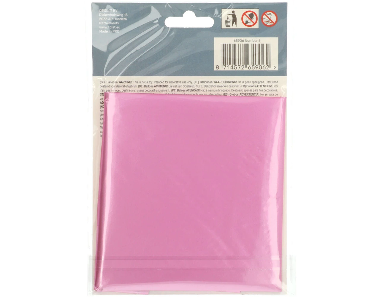 Folie Ballon Cijfer 6 Mat Roze XL 86cm Leeg 4 Folie Ballon Cijfer 6 Mat Roze XL 86cm Leeg - Afbeelding 4