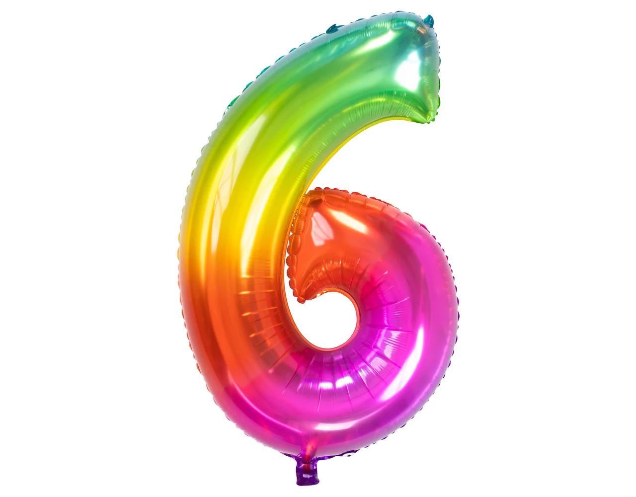 Folie Ballon Cijfer 6 Regenboog XL 81cm Leeg 1 Folie Ballon Cijfer 6 Regenboog XL 81cm Leeg