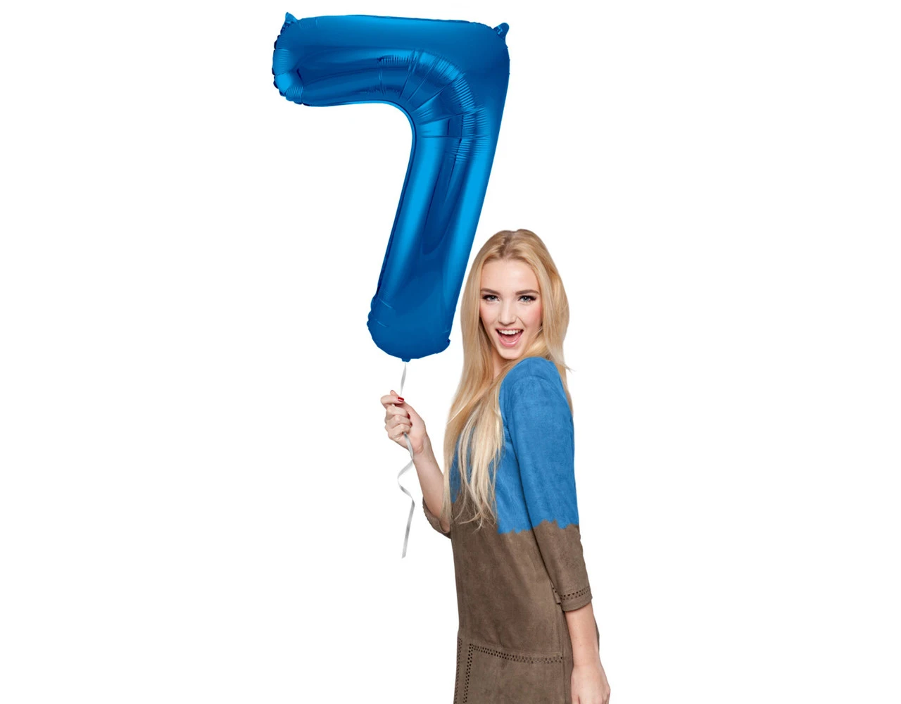 Folie Ballon Cijfer 7 Blauw Metallic XL 86cm Leeg 2 Folie Ballon Cijfer 7 Blauw Metallic XL 86cm Leeg - Afbeelding 2