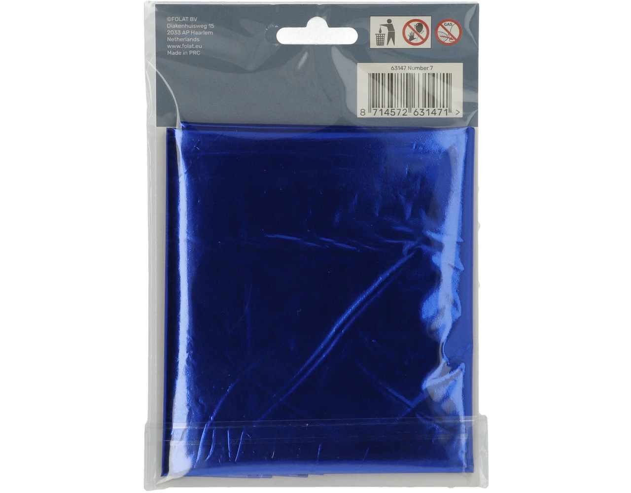 Folie Ballon Cijfer 7 Blauw Metallic XL 86cm Leeg 4 Folie Ballon Cijfer 7 Blauw Metallic XL 86cm Leeg - Afbeelding 4