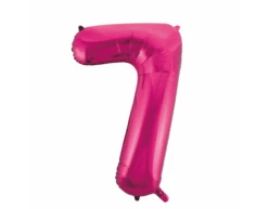 Folie Ballon Cijfer 7 Fuchsia XL 86cm Leeg