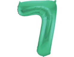 Folie Ballon Cijfer 7 Mat Groen XL 86cm Leeg