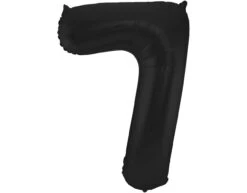 Folie Ballon Cijfer 7 Mat Zwart XL 86cm Leeg