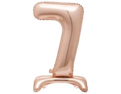 Folie Ballon Cijfer 7 Rose Goud Standaard 76cm