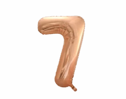 Folie Ballon Cijfer 7 Rose Goud XL 86cm Leeg