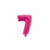 Folie Ballon Cijfer 7 Roze 41cm Met Rietje