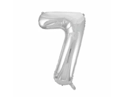 Folie Ballon Cijfer 7 Zilver XL 86cm Leeg
