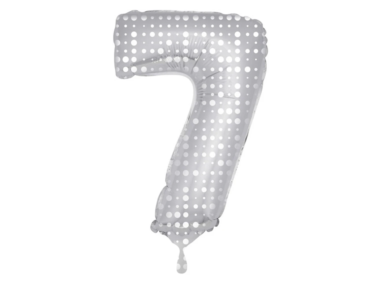 Folie Ballon Cijfer 7 Zilveren Stippen XL 86cm Leeg 1 Folie Ballon Cijfer 7 Zilveren Stippen XL 86cm Leeg