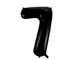 Folie Ballon Cijfer 7 Zwart XL 86cm Leeg