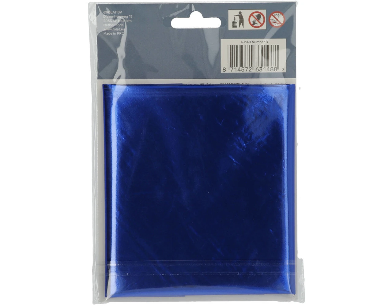 Folie Ballon Cijfer 8 Blauw Metallic XL 86cm Leeg 4 Folie Ballon Cijfer 8 Blauw Metallic XL 86cm Leeg - Afbeelding 4