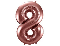 Folie Ballon Cijfer 8 Brons XL 86cm Leeg
