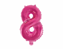 Folie Ballon Cijfer 8 Fuchsia XL 86cm Leeg