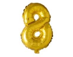 Folie Ballon Cijfer 8 Goud XL 86cm Leeg