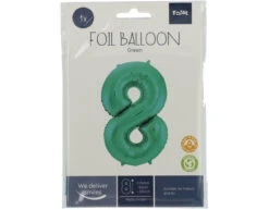 Folie Ballon Cijfer 8 Mat Groen XL 86cm Leeg -Feestspullen Winkel folie ballon cijfer 8 mat groen xl 86cm leeg 2