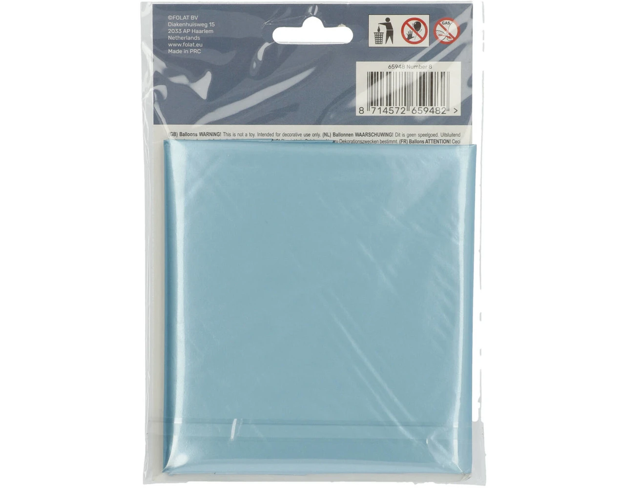 Folie Ballon Cijfer 8 Pastel Blauw XL 86cm Leeg 3 Folie Ballon Cijfer 8 Pastel Blauw XL 86cm Leeg - Afbeelding 3