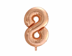 Folie Ballon Cijfer 8 Rose Goud XL 86cm Leeg