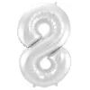 Folie Ballon Cijfer 8 Zilver Metallic XL 86cm Leeg