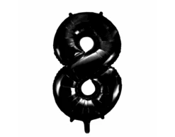 Folie Ballon Cijfer 8 Zwart XL 86cm Leeg