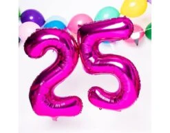 Folie Ballon Cijfer 9 Fuchsia Metallic XL 86cm Leeg -Feestspullen Winkel folie ballon cijfer 9 fuchsia metallic xl 86cm lee 2