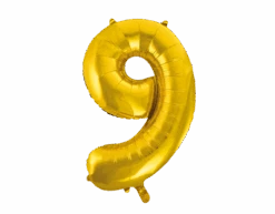 Folie Ballon Cijfer 9 Goud XL 86cm Leeg