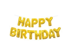 Folie Ballon Happy Birthday Goud Leeg 4,31m