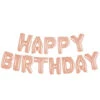 Folie Ballon Happy Birthday Rose Goud Leeg 4,31m