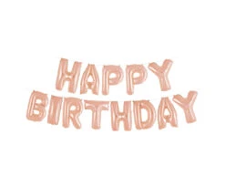 Folie Ballon Happy Birthday Rose Goud Leeg 4,31m