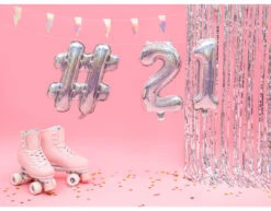 Folie Ballon Hashtag # Holografisch 35cm -Feestspullen Winkel folie ballon hashtag holografisch 35cm 2