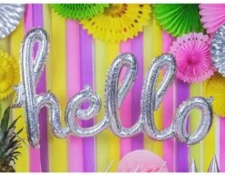 Folie Ballon Hello Holografisch 72cm -Feestspullen Winkel folie ballon hello holografisch 72cm 2