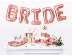 Folie Ballon Letter B Rose Goud Leeg 35cm -Feestspullen Winkel folie ballon letter b rose goud leeg 35cm 3