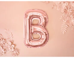 Folie Ballon Letter B Rose Goud Leeg 35cm -Feestspullen Winkel folie ballon letter b rose goud leeg 35cm 4