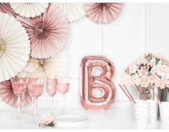 Folie Ballon Letter B Rose Goud Leeg 35cm -Feestspullen Winkel folie ballon letter b rose goud leeg 35cm 5