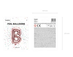 Folie Ballon Letter B Rose Goud Leeg 35cm -Feestspullen Winkel folie ballon letter b rose goud leeg 35cm 6