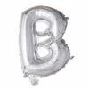 Folie Ballon Letter B Zilver XL 102cm Leeg