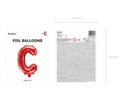 Folie Ballon Letter C Rood Leeg 35cm -Feestspullen Winkel folie ballon letter c rood leeg 35cm 4