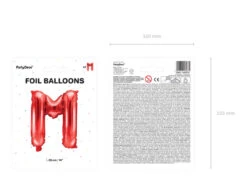 Folie Ballon Letter M Rood Leeg 35cm -Feestspullen Winkel folie ballon letter m rood leeg 35cm 4