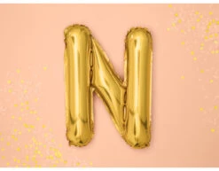 Folie Ballon Letter N Goud Leeg 35cm -Feestspullen Winkel folie ballon letter n goud leeg 35cm 3