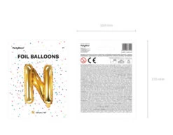 Folie Ballon Letter N Goud Leeg 35cm -Feestspullen Winkel folie ballon letter n goud leeg 35cm 4
