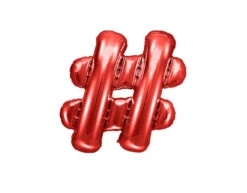 Folie Ballon Letter # Rood Leeg 35cm