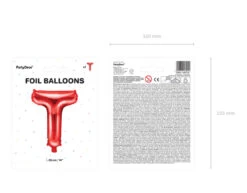 Folie Ballon Letter T Rood Leeg 35cm -Feestspullen Winkel folie ballon letter t rood leeg 35cm 4