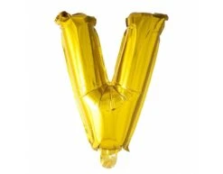 Folie Ballon Letter V Goud XL 102cm Leeg