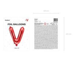 Folie Ballon Letter V Rood Leeg 35cm -Feestspullen Winkel folie ballon letter v rood leeg 35cm 4